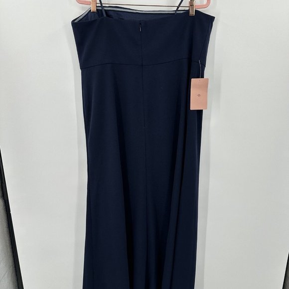 NWT BHLDN Anthropologie Tess Navy Blue Strapless Maxi Dress Prom Wedding Sz 18W - Picture 6 of 7